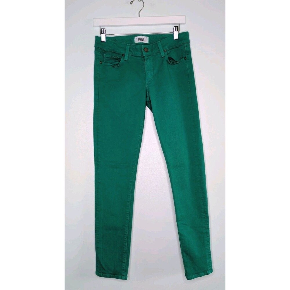 Paige Jeans Women’s Denim Skyline Ankle Peg Skinny Jeans Teal Green Size 27